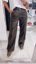 PANTALONE WIDE LEG ECOPELLE