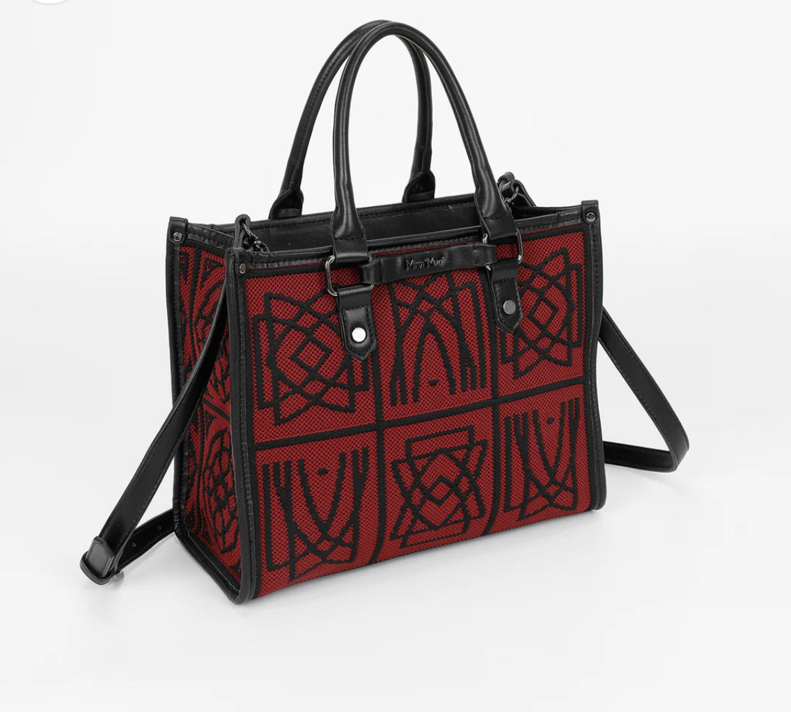 BORSA TOTE GRANDE CON DISEGNO RICAMATO