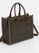 BORSA TOTE GRANDE CON DISEGNO RICAMATO