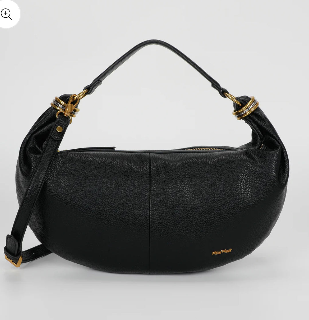 BORSA  A SPALLA PICCOLA CON ANELLI AI MANICI